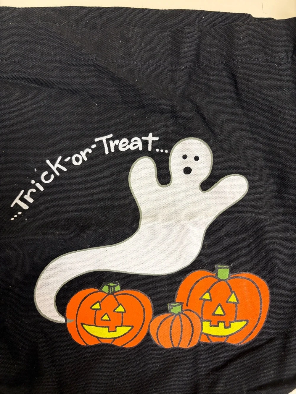 Halloween Ghost & Pumpkins Trick-or-Treat  Candy Bag 100% Cotton